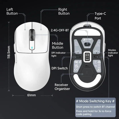 ATTACK SHARK X3 X3Pro 8K Wireless Gaming Mouse 26K DPI Tri-Mode Bluetooth Wired 2.4G Ultra-Light Ergonomic For VALORANT, FPS