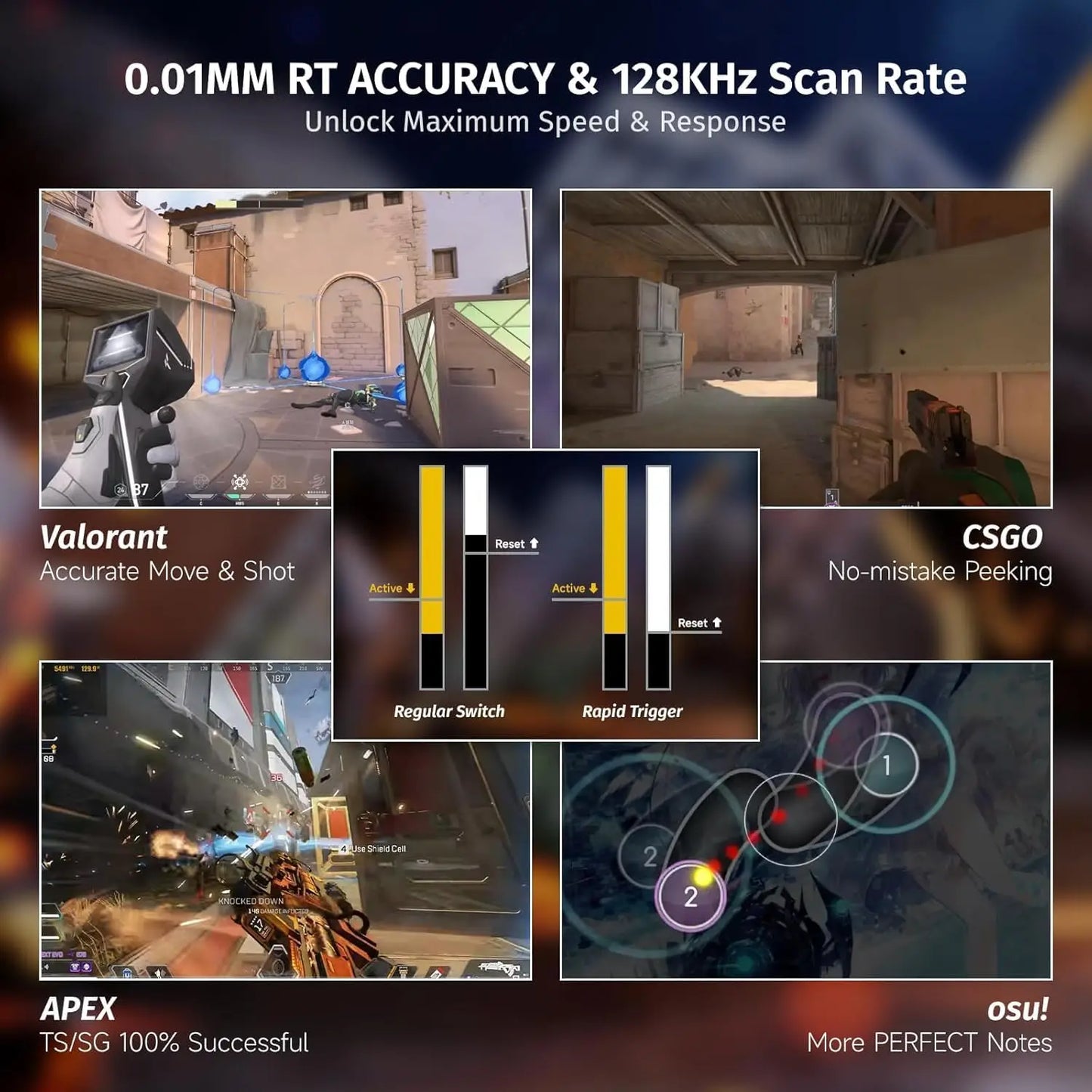 ATTACK SHARK X68 HE Magnetic Keyboard and R1 Mouse Combo 8K Rapid Trigger 66 Keys PAW3311 18000 DPI Gaming Keyboard Mouse Combo