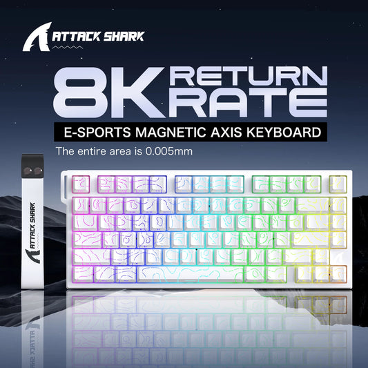 ATTACK SHARK R82 HE Magnetic Gaming Keyboard 8000Hz 0.005mm Rapid Trigger Low Latency RGB Hall Effect Wired 75% Keyboard