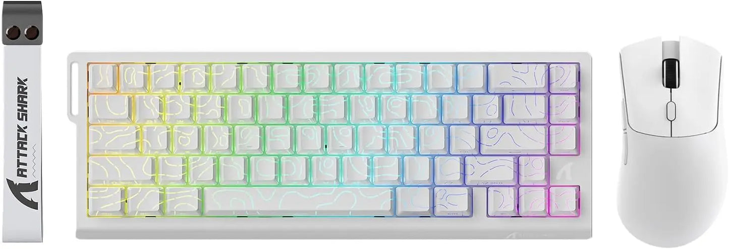 ATTACK SHARK X68 HE Magnetic Keyboard and R1 Mouse Combo 8K Rapid Trigger 66 Keys PAW3311 18000 DPI Gaming Keyboard Mouse Combo