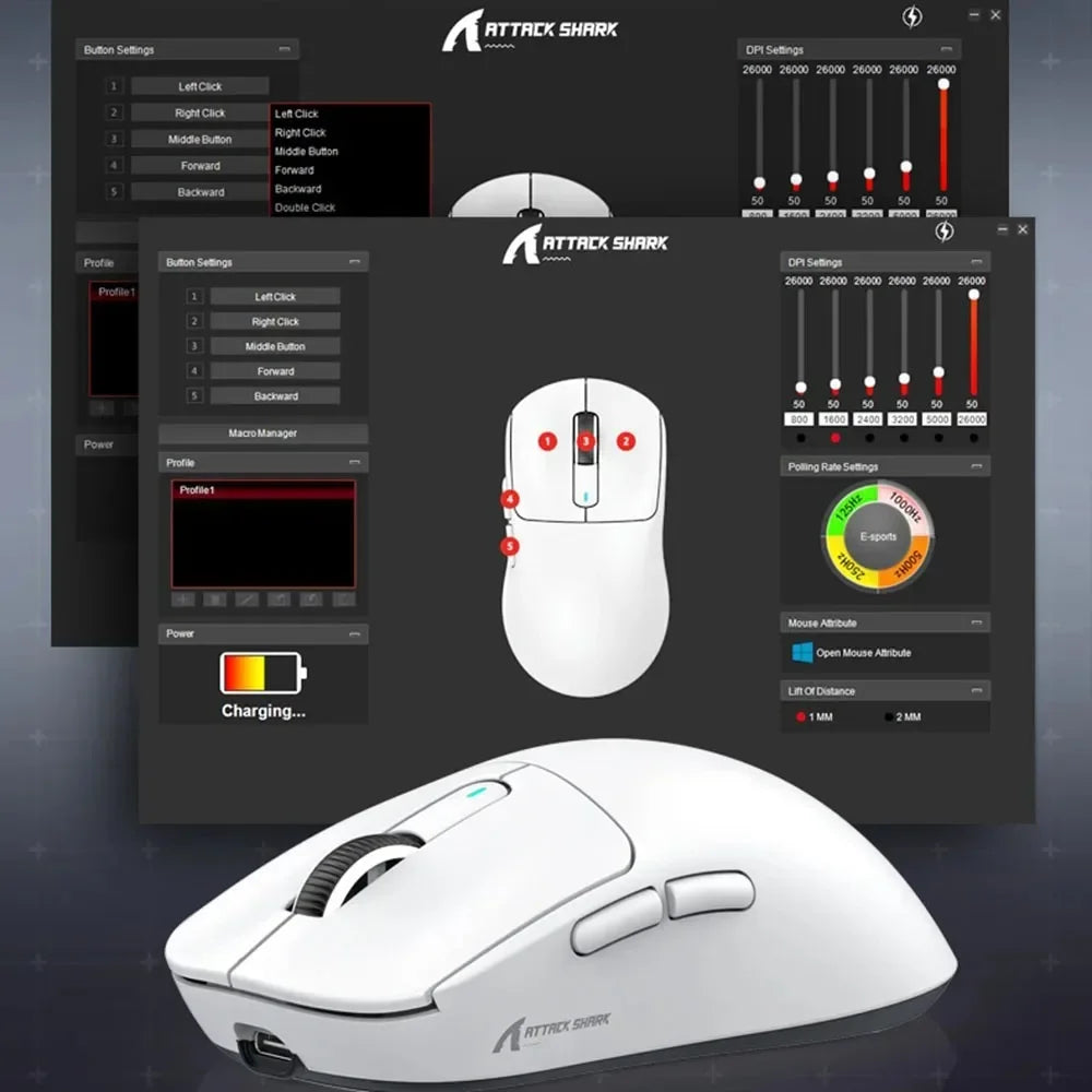 ATTACK SHARK X3 X3Pro 8K Wireless Gaming Mouse 26K DPI Tri-Mode Bluetooth Wired 2.4G Ultra-Light Ergonomic For VALORANT, FPS