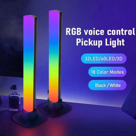 LED Desktop Smart RGB Light Bars USB Plug Night Light Rhythm Ambient Lamp For TV Compute Gaming Desktop Decor