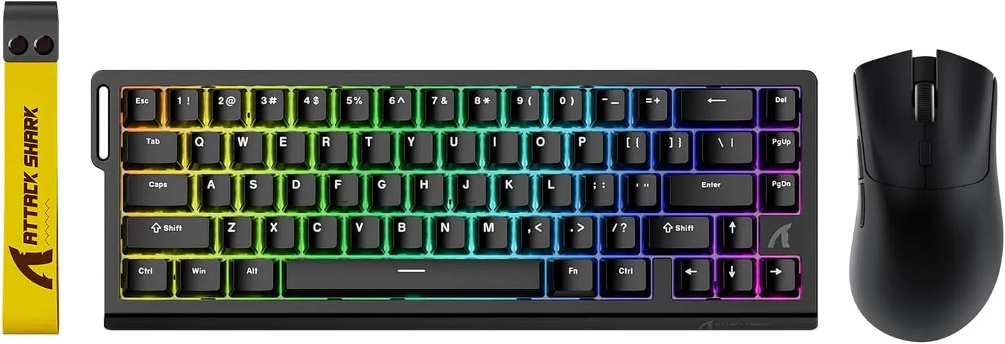 ATTACK SHARK X68 HE Magnetic Keyboard and R1 Mouse Combo 8K Rapid Trigger 66 Keys PAW3311 18000 DPI Gaming Keyboard Mouse Combo